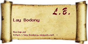 Lay Bodony névjegykártya